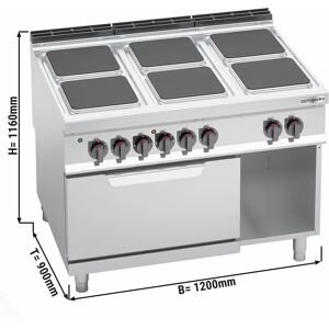 GGM GASTRO - Cuisinière électrique - 21 kW - 6 plaques carrées +Four électrique statique - 7,5 kW