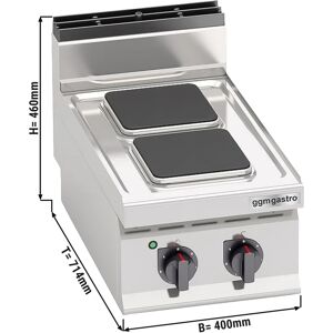 GGM GASTRO - Cuisinière électrique - 5,2 kW - 2 plaques carrées