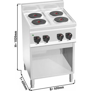 GGM GASTRO - Cuisinière électrique - 8 kW - 4 Plaques Ronde