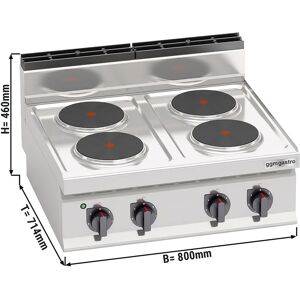 GGM GASTRO - Cuisinière électrique - 10,4 kW - 4 plaques rondes