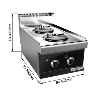 GGM GASTRO - Cuisinière électrique - 4,6 kW - 2 plaques rondes