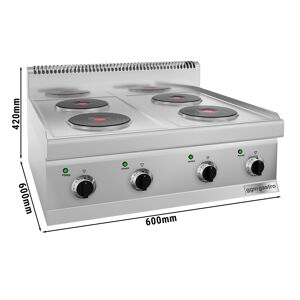 GGM GASTRO - Cuisinière électrique - 8 kW - 4 plaques rondes