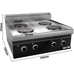 GGM GASTRO - Cuisinière électrique - 9,2 kW - 4 plaques rondes