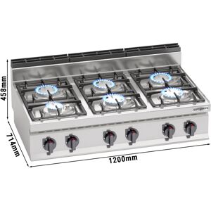 GGM GASTRO - Cuisinière à gaz - 33,5 kW - 6 brûleurs