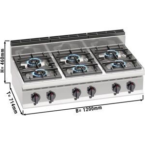 GGM GASTRO - Cuisinière à gaz - 42 kW - 6 brûleurs