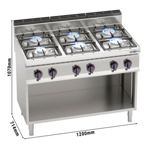 GGM GASTRO - Cuisinière à gaz - 31,5 kW - 6 brûleurs