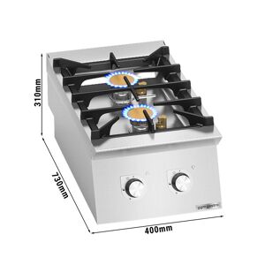 GGM GASTRO - Cuisinière à gaz - 12 kW - 2 brûleurs