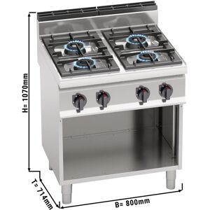 GGM GASTRO - Cuisinière à gaz - 28 kW - 4 brûleurs