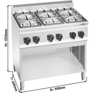 GGM GASTRO - Cuisinière à gaz - 28,5 kW - 6 Brûleurs