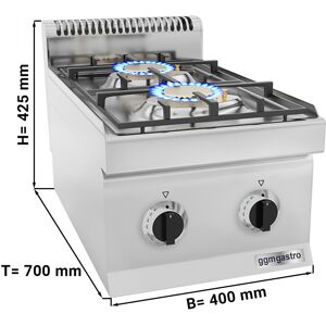 GGM GASTRO - Cuisinière à gaz - 10 kW - 2 brûleurs