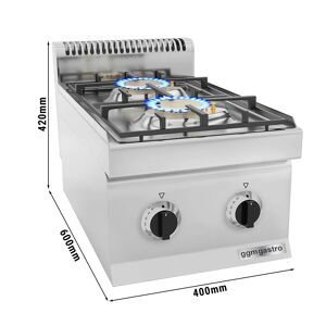 GGM GASTRO - Cuisinière à gaz - 7 kW - 2 brûleurs