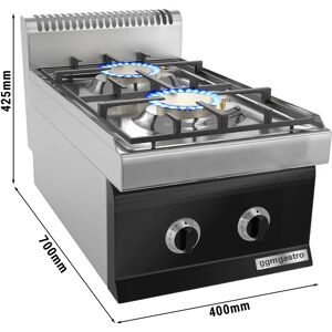 GGM GASTRO - Cuisinière à gaz - 10 kW - 2 brûleurs