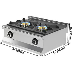 GGM GASTRO - Cuisinière à gaz - 17,3 kW - 2 brûleurs