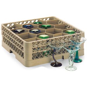 GGM GASTRO - Panier à verres - Rack-Max - 500x500mm - 12 Compartiments Beige