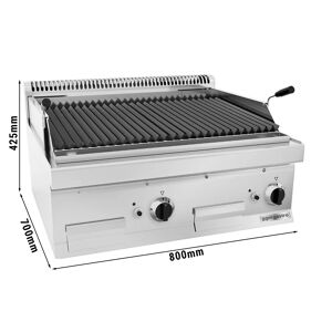 GGM GASTRO - Grill à gaz en pierre de lave - 14 kW - Grille inclinable