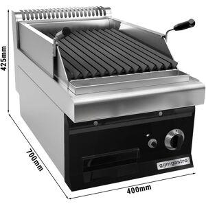 GGM GASTRO - Grill à gaz en pierre de lave - 7 kW - Grille inclinable