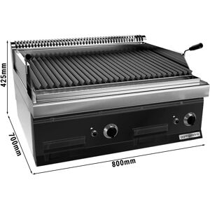 GGM GASTRO - Grill à gaz en pierre de lave - 14 kW - Grille inclinable