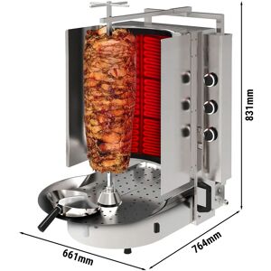 GGM GASTRO - Grill gyros/döner à gaz - avec verre ROBAX® - 6 brûleurs - max. 60 kg