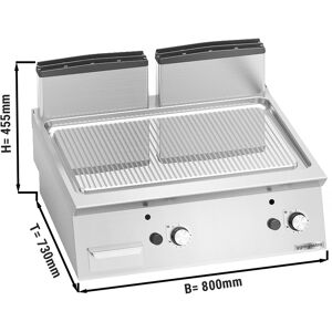 GGM GASTRO - Plaque à frire à gaz - 13,8 kW - Rainuré