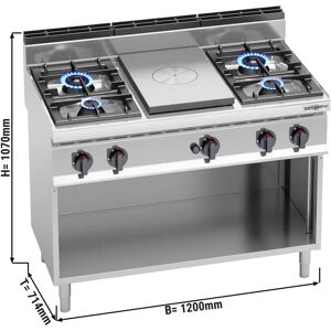 GGM GASTRO - Plaque chauffante & Cuisinière à gaz - 4 brûleurs - 28 kW