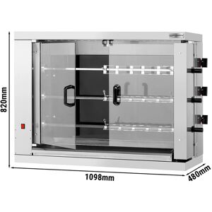 GGM GASTRO - Grill électrique pour poulets - vitrocéramique - 14,4kW - avec 3 broches pour 18 poulets