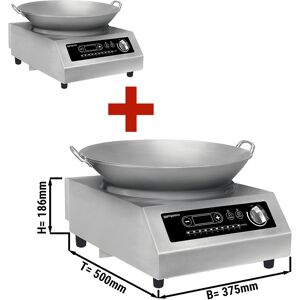 GGM GASTRO - (2 pièces) Cuisinière à induction Wok - 3,5 kW - WOK inclus