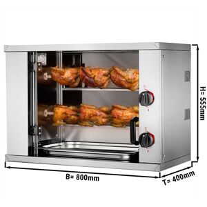 GGM GASTRO - Mini-grill électrique pour poulets - 4,4kW - avec 2 broches pour 6 poulets