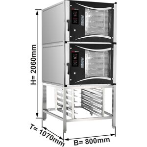 GGM GASTRO - 2x Four électrique à air chaud - Digital - 5x EN 60x40 - incl. support, support de plaques