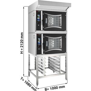 GGM GASTRO - 2x Four combiné de boulangerie - Touch - 6x EN 60x40 - Hotte & Support inclus