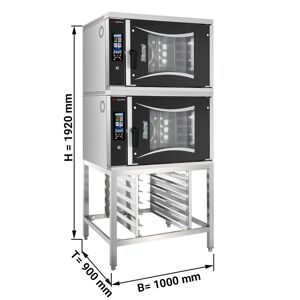 GGM GASTRO - 2x Four combiné de boulangerie - Touch - 6x EN 60x40 - incl. Support & Porte-plaque