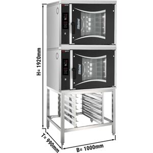 GGM GASTRO - 2 Fours à convection gaz - 6 x EN 60 x 40 cm - Inclus support