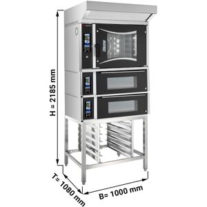 GGM GASTRO - Four combiné de boulangerie - Touch - 6x EN 60x40 - incl. 2 Fours à pizza, Hotte & Support