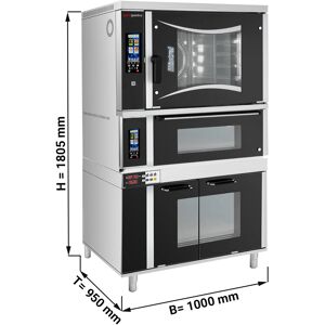 GGM GASTRO - Four combiné de boulangerie - Touch - 6x EN 60x40 - incl. Four à pizza & Armoire de fermentation