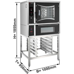 GGM GASTRO - Four électrique à air chaud de boulangerie - Digital - 6x EN 60x40 - Four à pizza & Support inclus