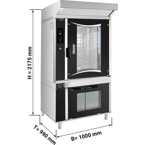 GGM GASTRO - Four de boulangerie à gaz à air chaud - Digital - 10x EN 60x40 - incl. armoire de fermentation, hotte