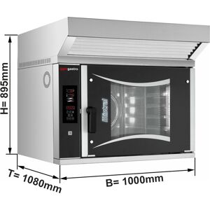 GGM GASTRO - Four de boulangerie à gaz à air chaud - Digital - 6x EN 60x40 - incl. hotte avec moteur & condenseur