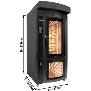 GGM GASTRO - Four rotatif de boulangerie à air chaud - Touch - 10x EN 60x40 - avec armoire de fermentation & système de lavage Noir