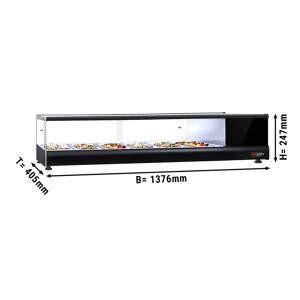 GGM GASTRO - Vitrine réfrigérée pour sushi PREMIUM - 1376x405mm - 6x GN 1/3 - Noir