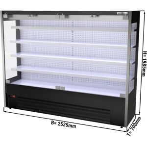 GGM GASTRO - Vitrine réfrigérée murale - 2525mm - avec éclairage LED, portes vitrées & 4 étagères