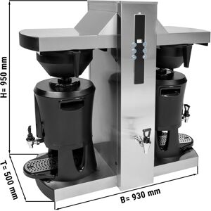 GGM GASTRO - Machine à café filtre avec sortie d'eau chaude - 2x 5 litres - 9kW - avec 2 bras d'infusion