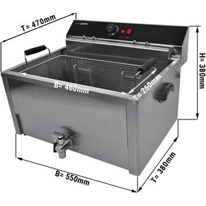 GGM GASTRO - Friteuse électrique à poisson - 20,4 litres - 5 kW - avec robinet de vidange