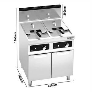 GGM GASTRO - Friteuse double gaz - 18+18 litres - 28 kW - Commande électronique