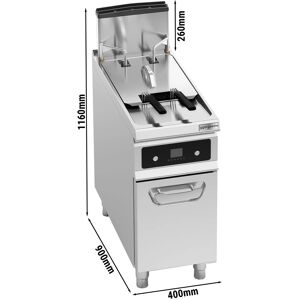 GGM GASTRO - Friteuse à gaz - 20 litres - 17,5 kW - avec élévation automatique du panier & Système de filtration d'huile