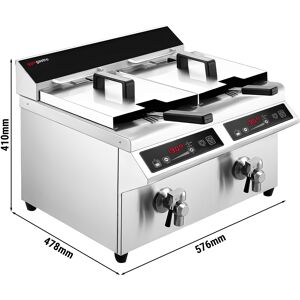 GGM GASTRO - Friteuse double à induction - 8+8 litres - 7 kW - Robinet de vidange