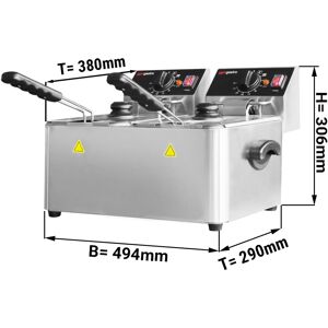 GGM GASTRO - Friteuse électrique double - 4+4 litres - 2x 2,5 kW