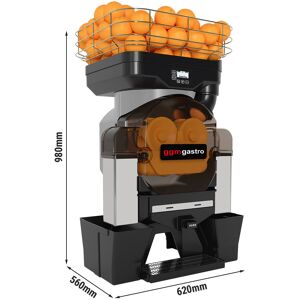 GGM GASTRO - Presse-orange électrique - Argent - Bouton Push & Jus - Alimentation automatique en fruits - Mode nettoyage inclus