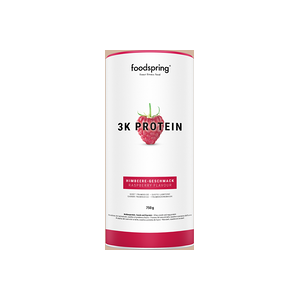 foodspring Proteine 3K   750 g   Framboise   Proteines en Poudre   Avec des Proteines de Caseine et d'Oeuf