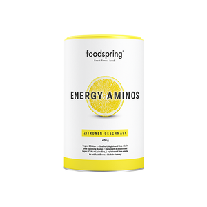 foodspring Energy Aminos   400 g   Citron   Boisson Énergétique Pré-Entraînement   Riche en Vitamines