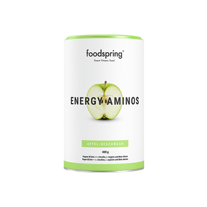 foodspring Energy Aminos   400 g   Pomme   Boisson Énergétique Pré-Entraînement   Riche en Vitamines