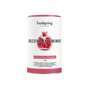 foodspring Recovery Aminos   400 g   Grenade   Boisson Post-Entraînement   Contient des BCAA et de la L-Glutamine